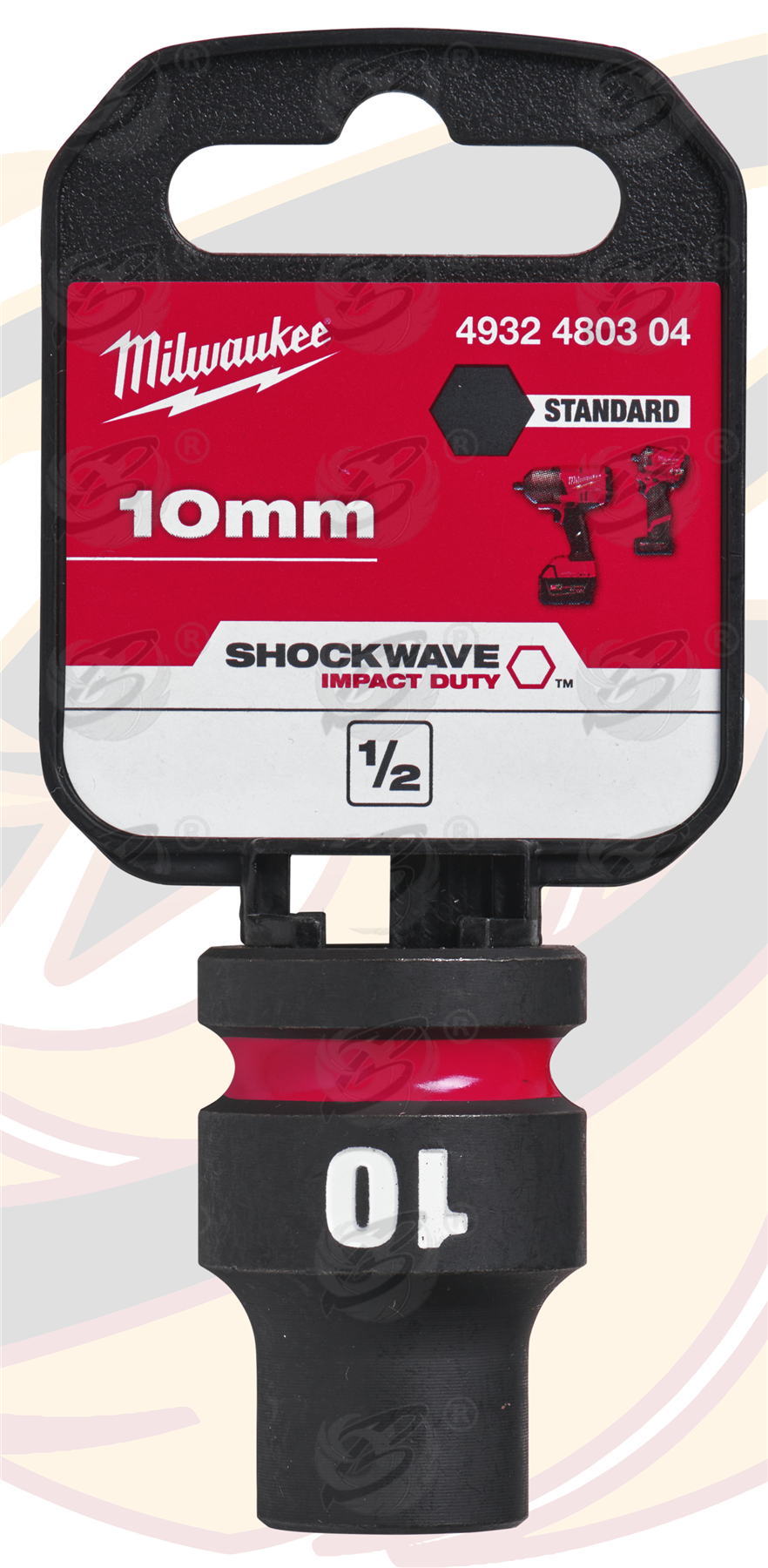 Milwaukee 10mm 1/2" Drive 6 Point Shallow Impact Socket ( Single ) ( 4932480304 )