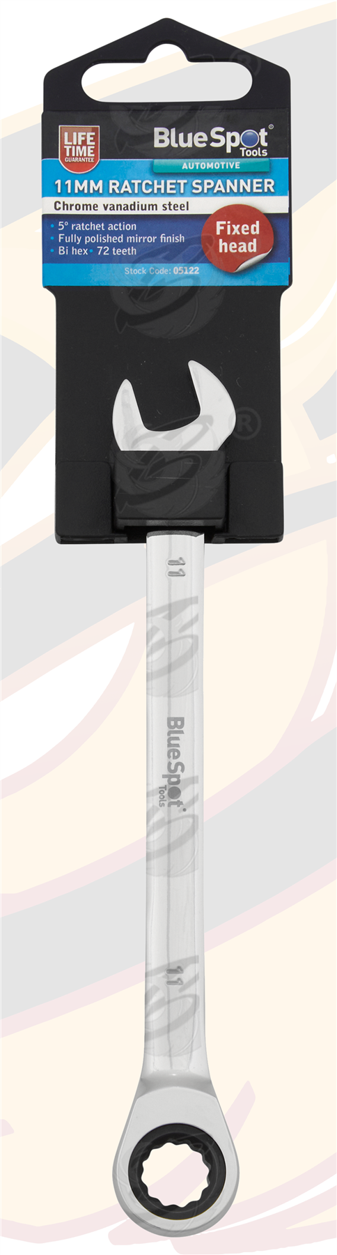 BlueSpot 11mm 72 Tooth Ratchet Spanner ( Single ) 05122