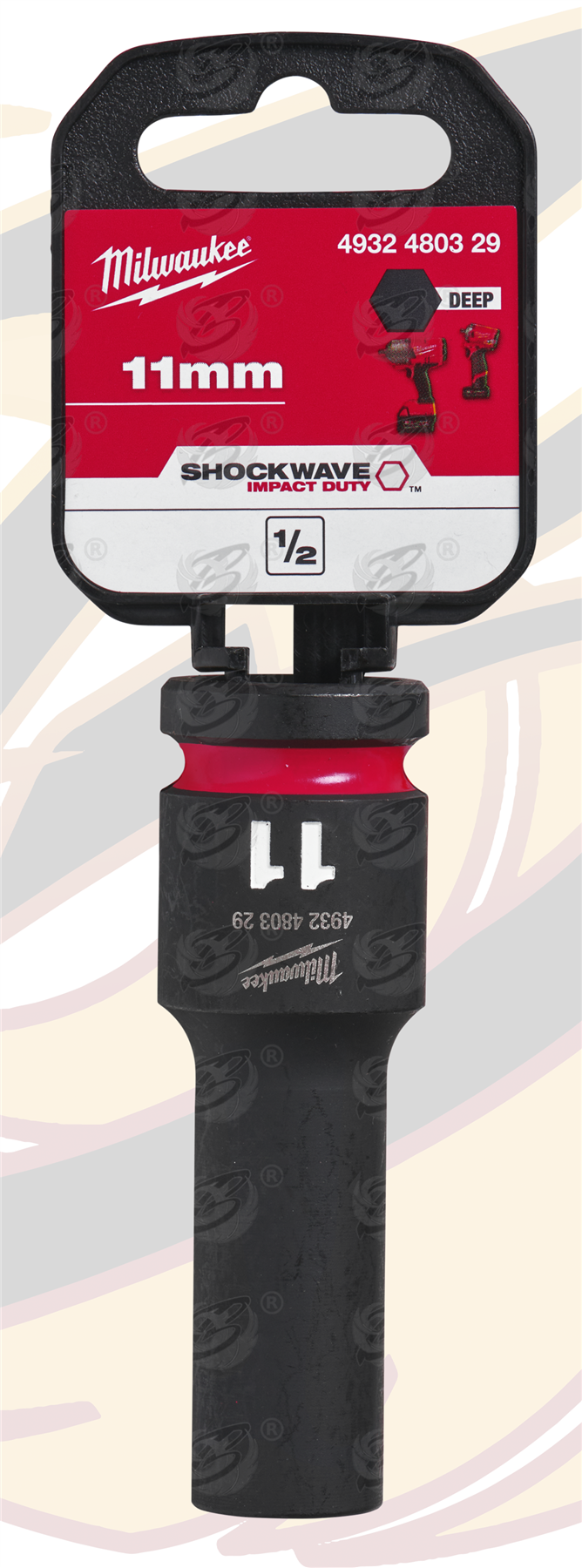 Milwaukee 11mm 1/2" Drive 6 Point Deep Impact Socket ( Single ) ( 4932480329 )