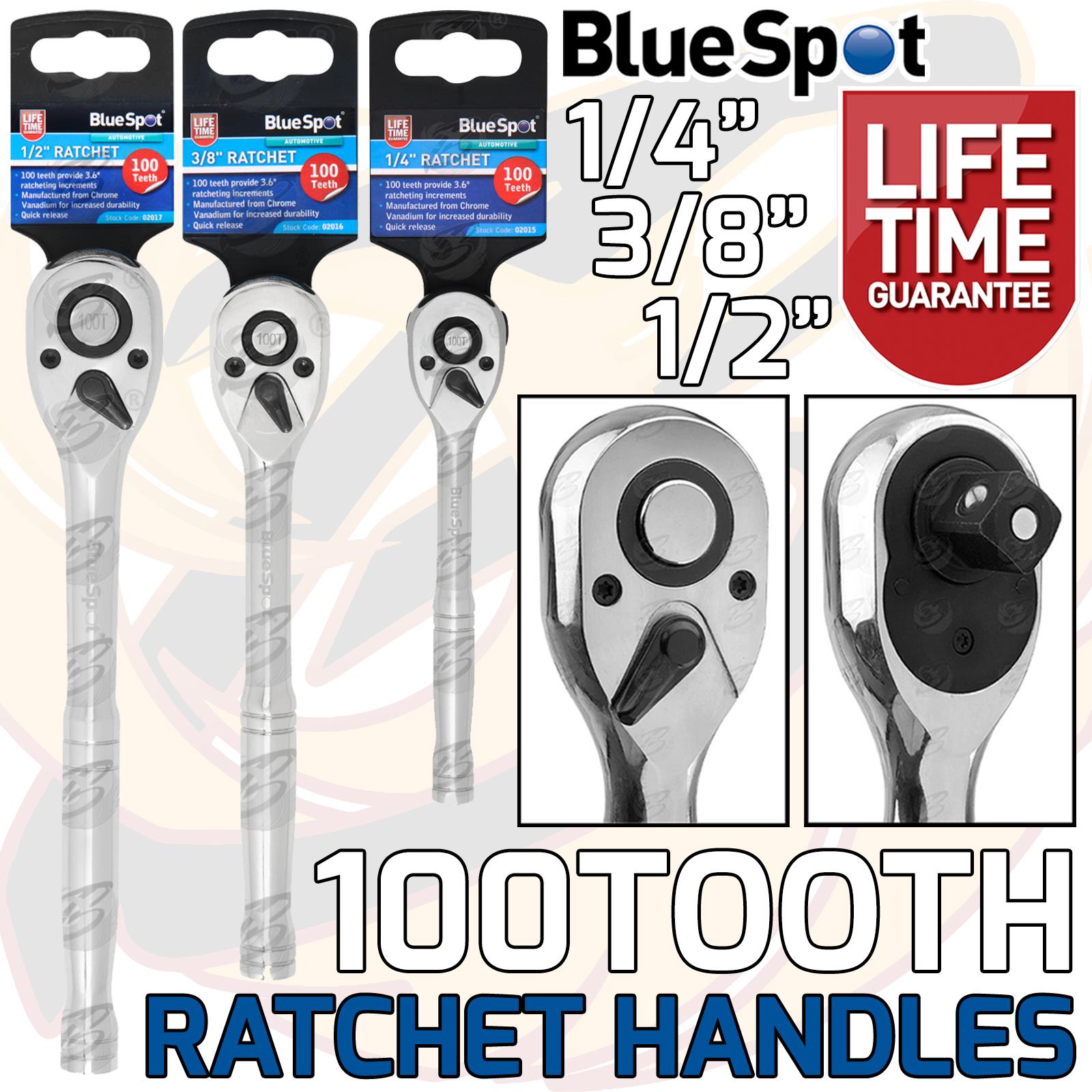 BLUESPOT 45PCS 1/4" & 3/8" & 1/2" DRIVE 100 TOOTH 6 POINT DEEP SOCKET SET 4MM - 22MM