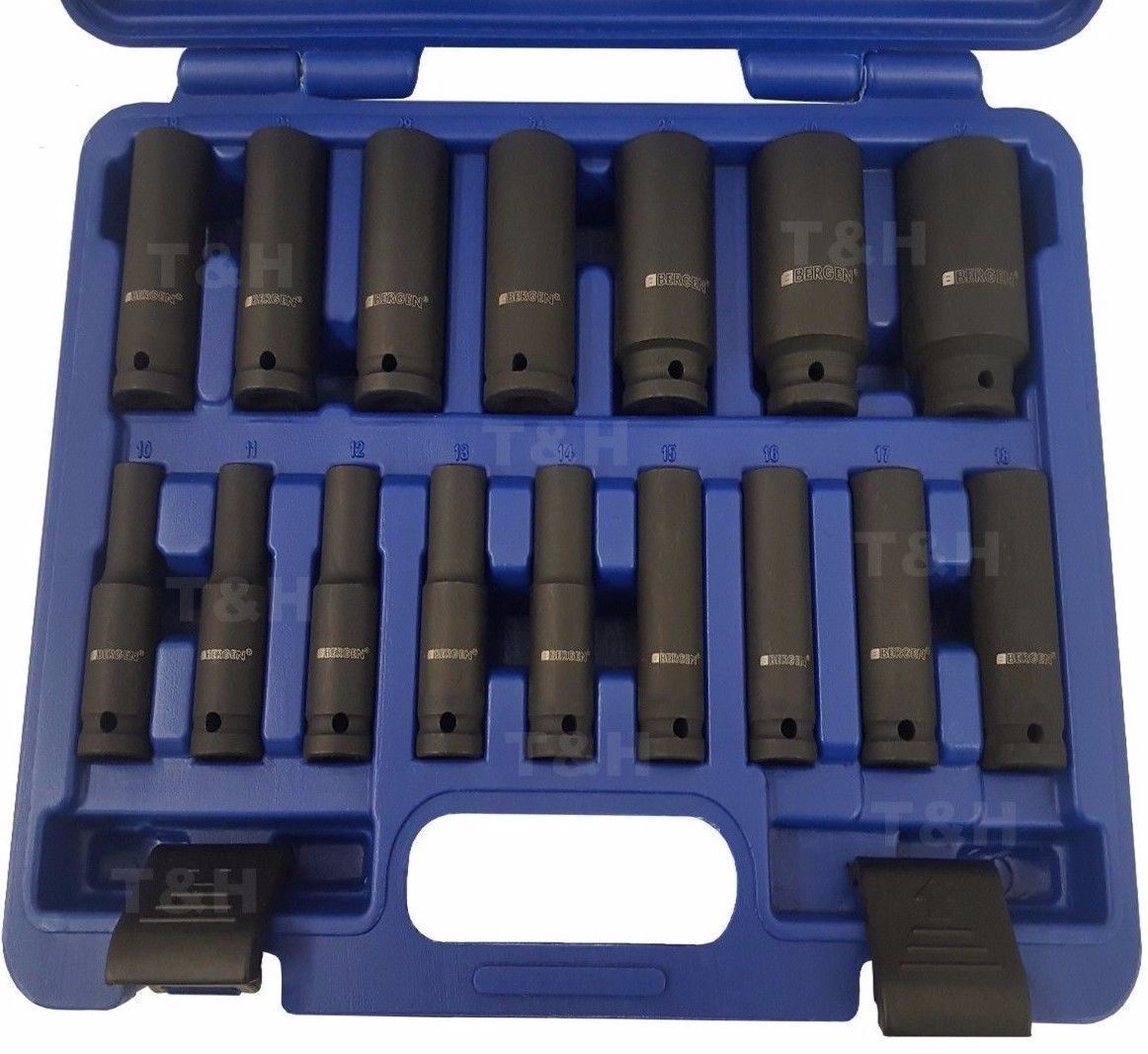 US Pro 16 Piece 1/2" Drive 6 Point Deep Impact Sockets 10mm - 32mm 1340