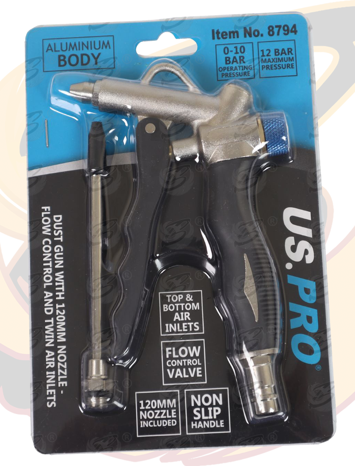 US Pro Dust Gun With 120mm Nozzle - Flow Control And Twin Air Inlets ( 8794 )