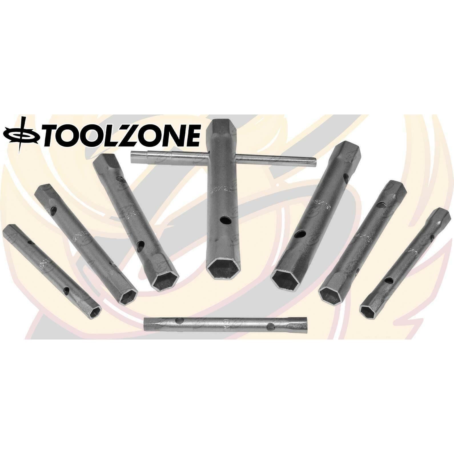 TOOLZONE 8PCS TUBULAR BOX SPANNERS 6MM - 22MM