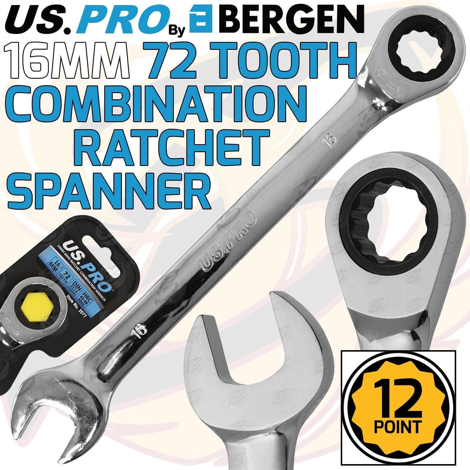 US Pro 16mm 72 Tooth Ratchet Spanner ( 3577 )