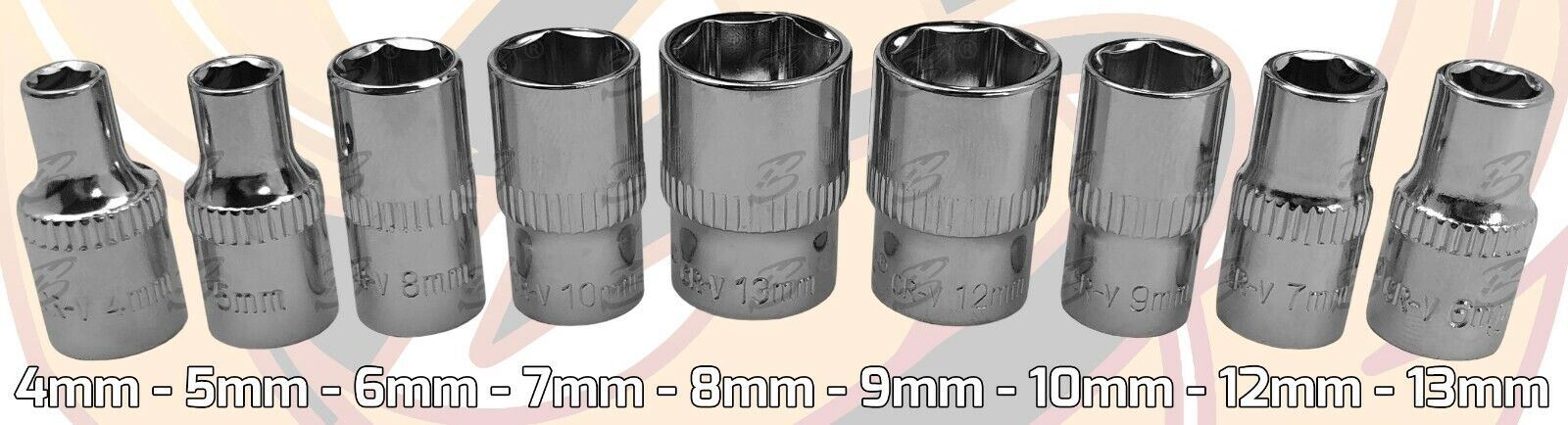 BlueSpot 24 Piece 1/4" Drive 6 Point Socket Set 4mm - 13mm 01531