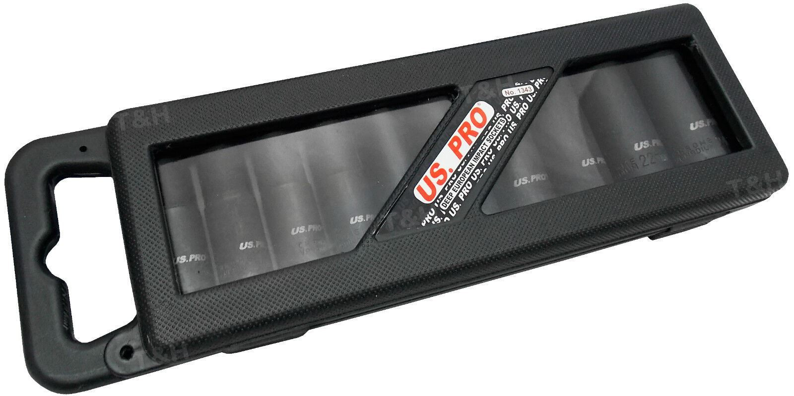 US Pro 10 Piece 1/2" Drive 6 Point Deep Impact Sockets 10mm - 24mm ( 1343 )