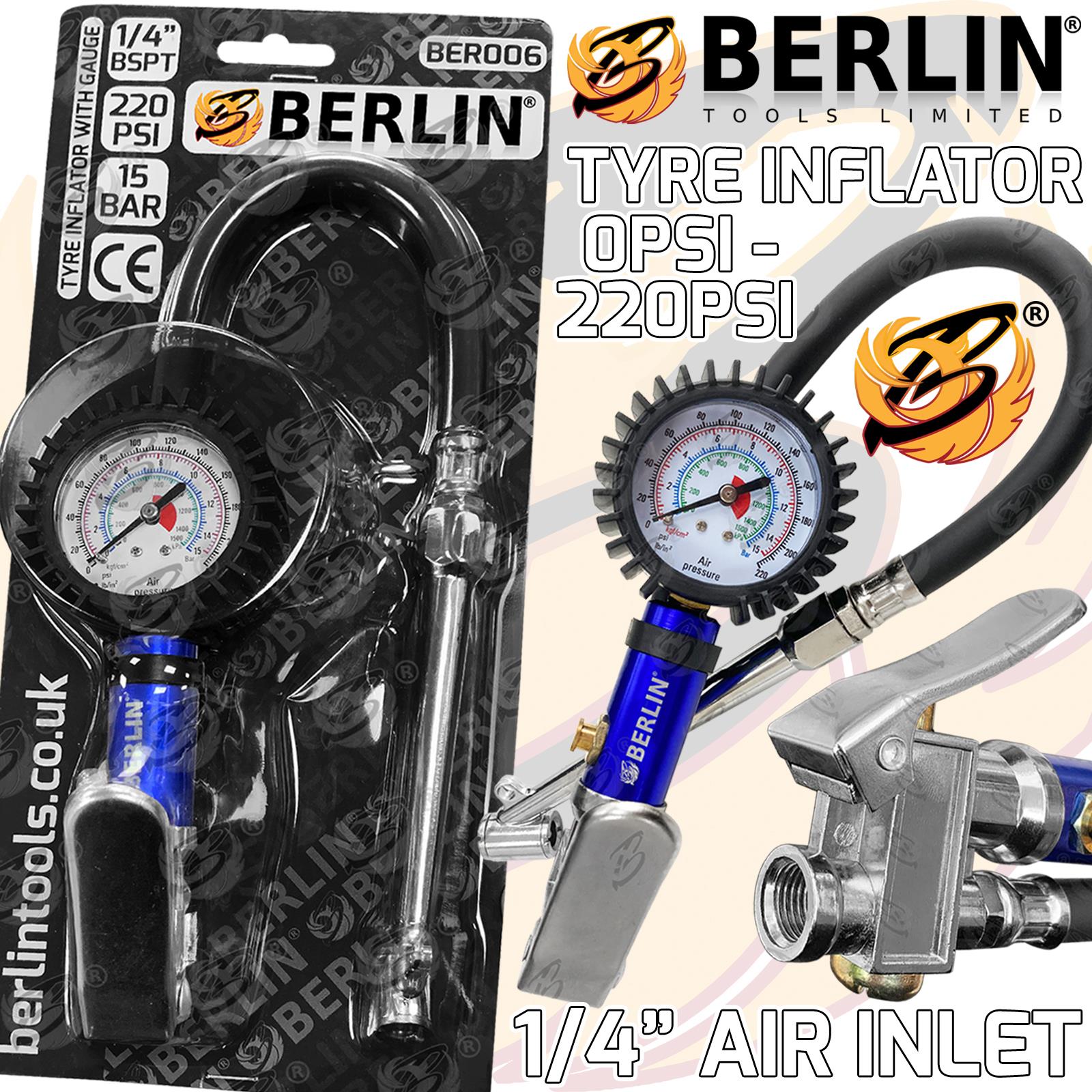 BERLIN TOOLS 220PSI TYRE INFLATOR