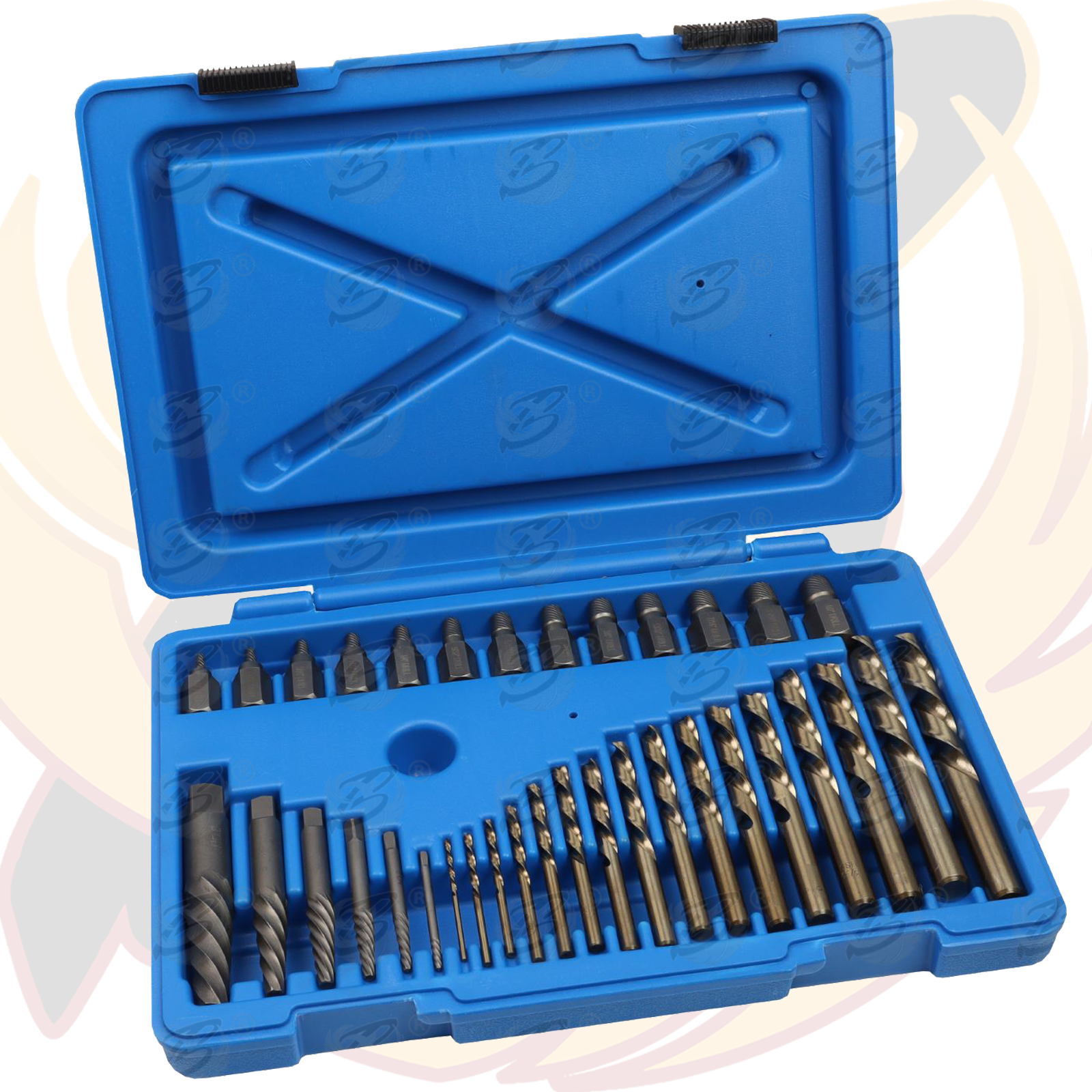 US Pro 35 Piece Master Screw Extractor Set With Left Hand Drill Bits ( 2694 )