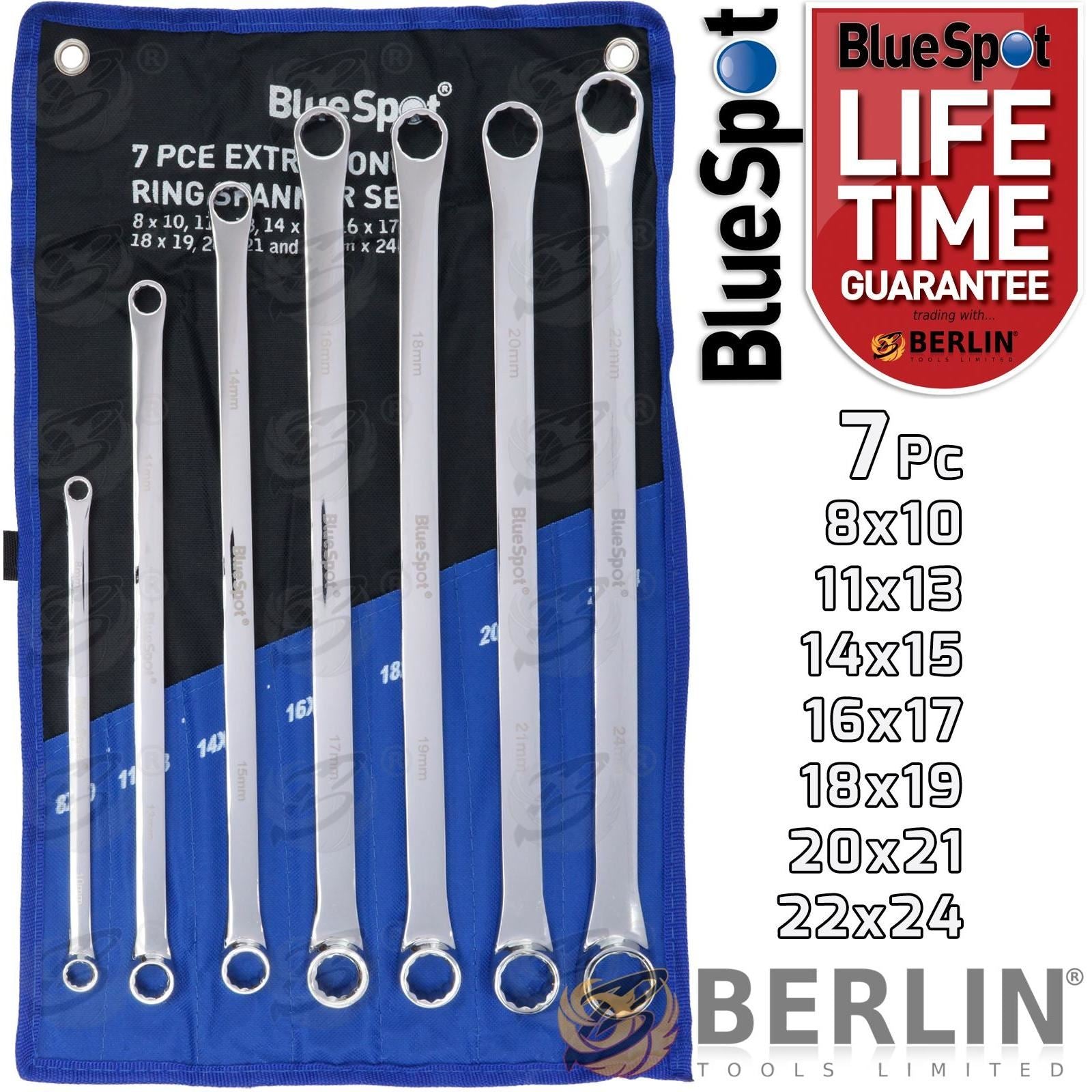 BlueSpot 7 Piece Extra Long Aviations Spanners 8mm - 24mm ( 04305 )