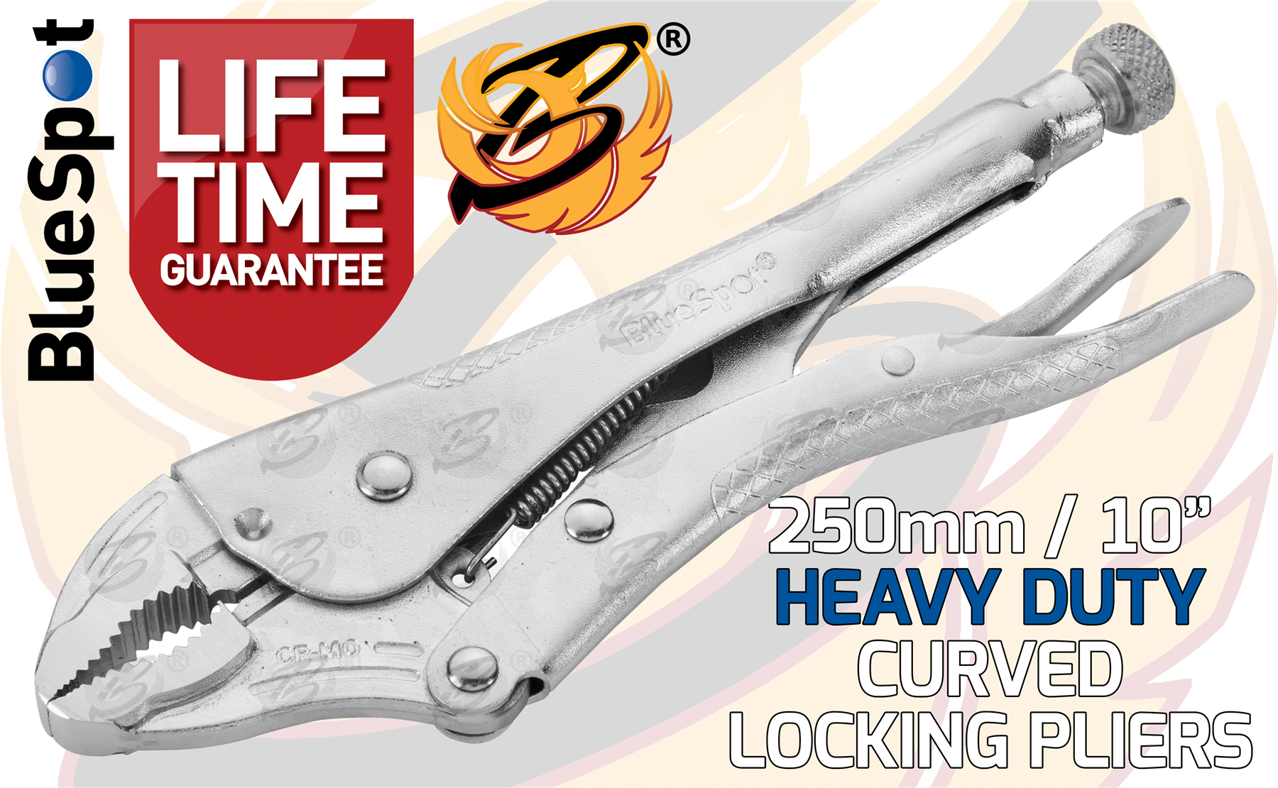 BlueSpot 250mm (10") Heavy Duty Curved Locking Plier ( 06532 )