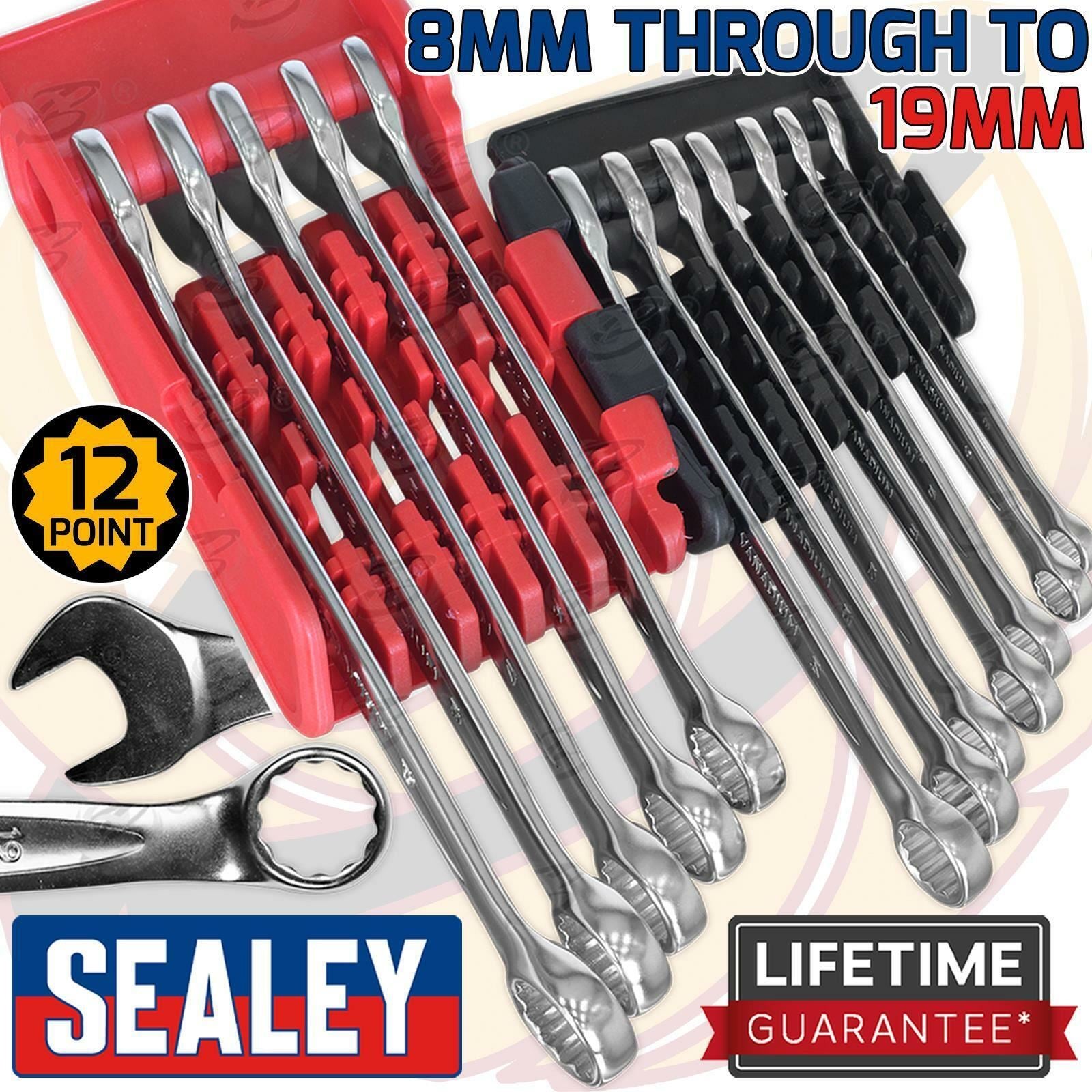 SEALEY 12PCS COMBINATION SPANNER SET 8MM - 19MM