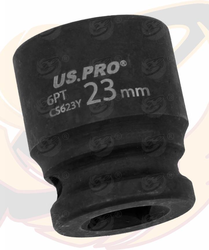 US PRO 23MM 1/2" DRIVE 6 POINT SHALLOW IMPACT SOCKET ( SINGLE )