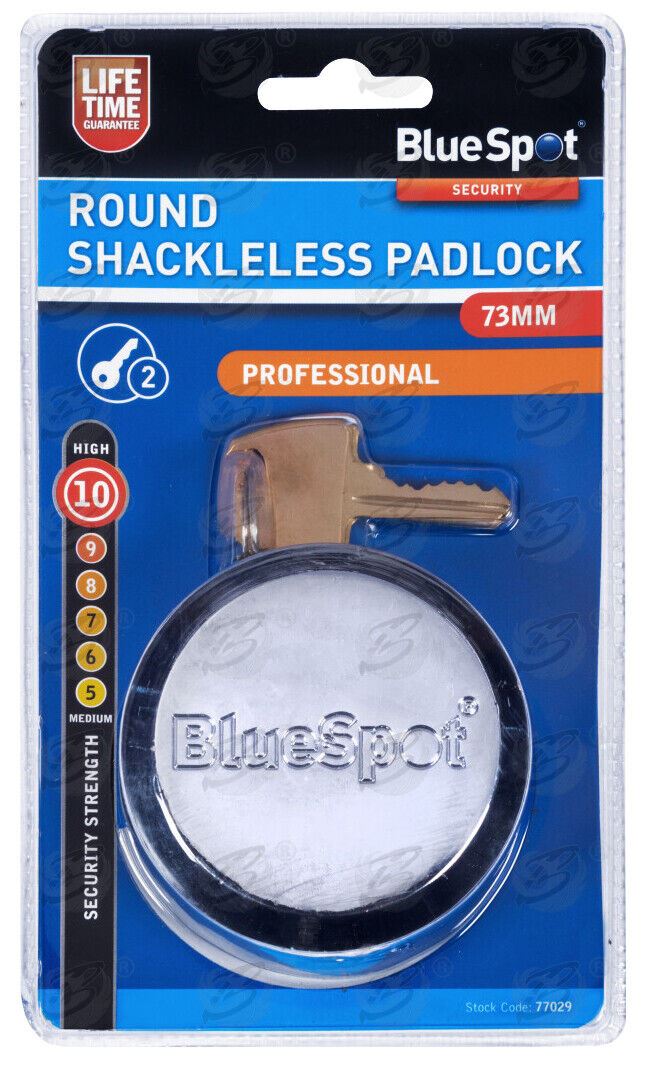 BLUESPOT 73MM ROUND SHACKLELESS PADLOCK