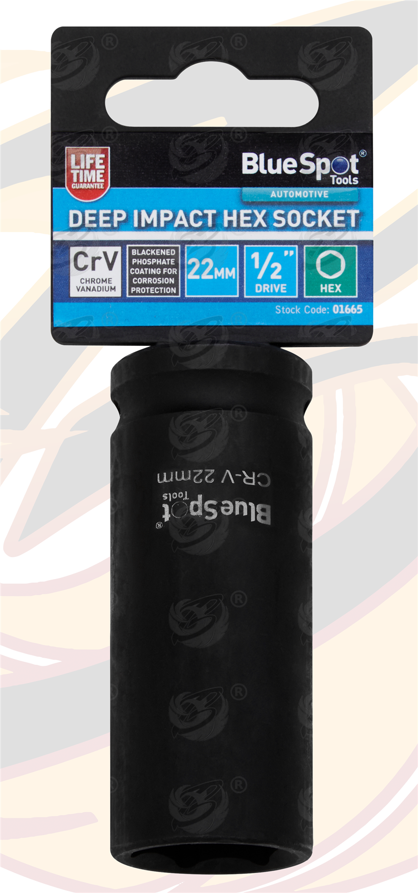 BlueSpot 22mm 1/2" Drive 6 Point Deep Impact Socket ( Single ) ( 01665 )