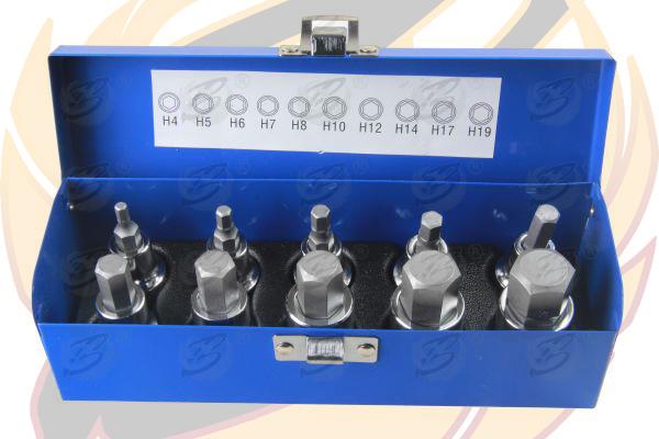 Bergen 10 Piece 1/2" Drive Hex Bit Sockets H4 - H19 ( 1135 )