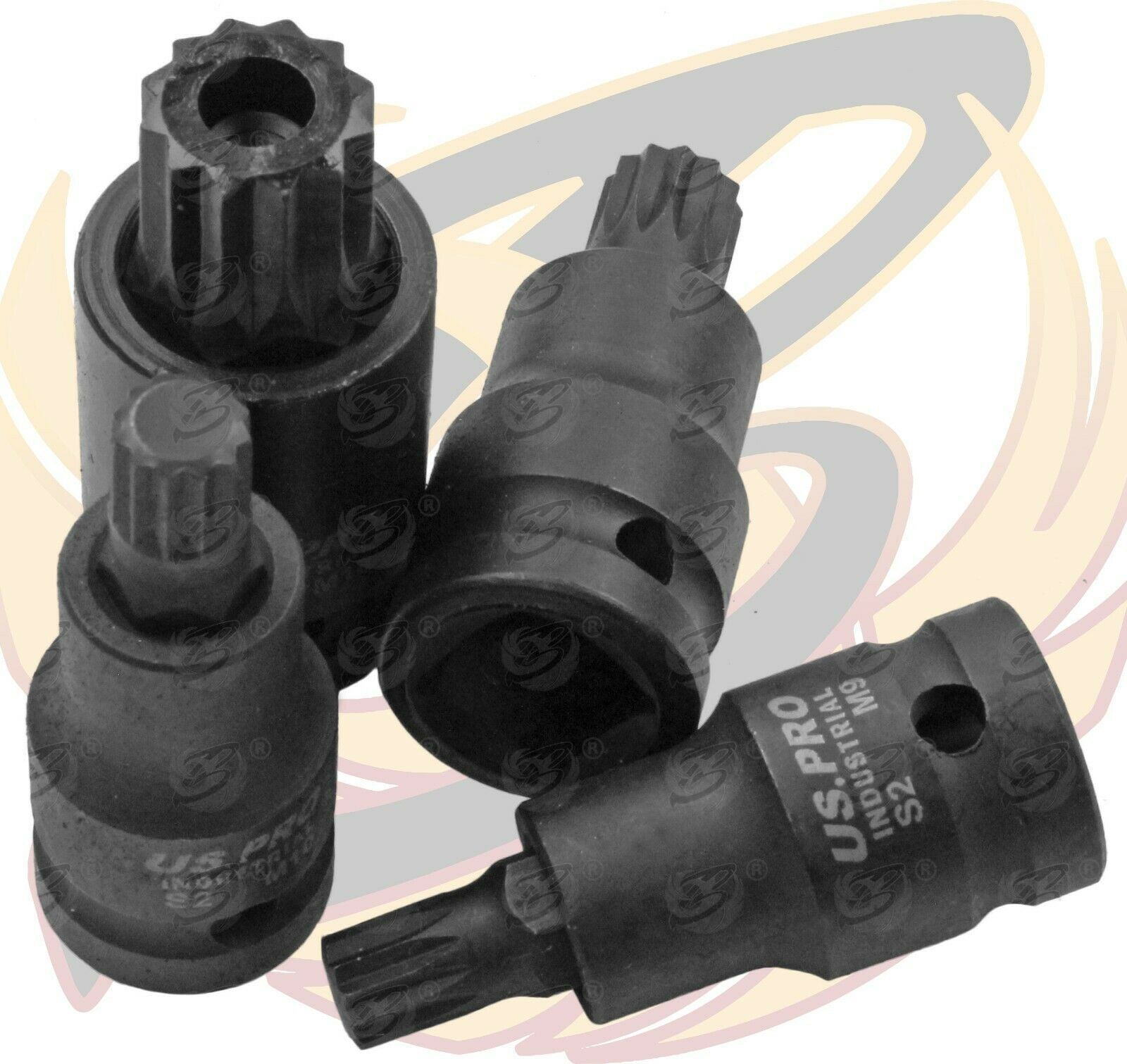 US PRO 10PCS 1/2" DRIVE IMPACT SPLINE BIT SOCKETS M4 - M18
