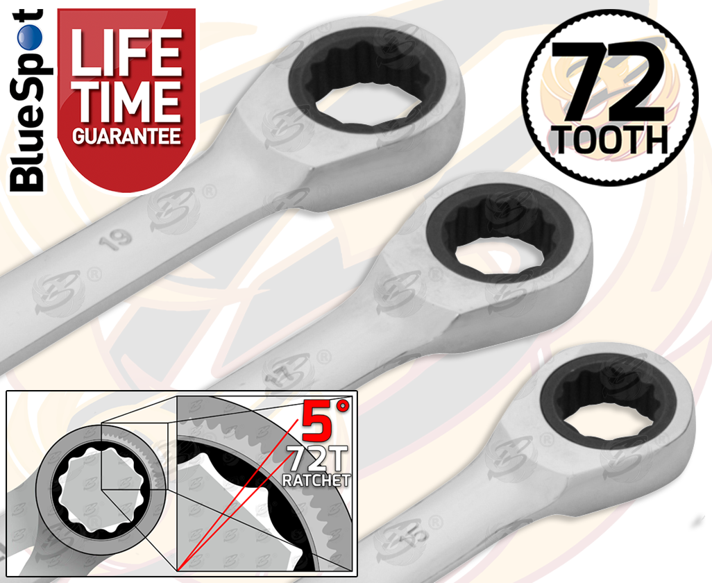 BlueSpot 8 Piece Ratchet Spanner Set 8mm - 19mm ( 04310 )