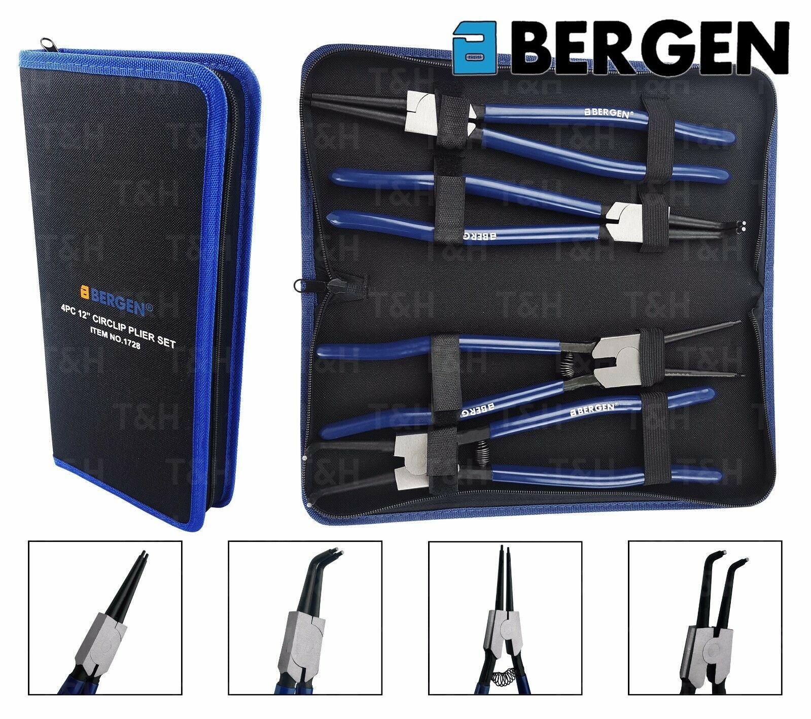 US PRO 4PCS 12" CIRCLIP PLIER SET