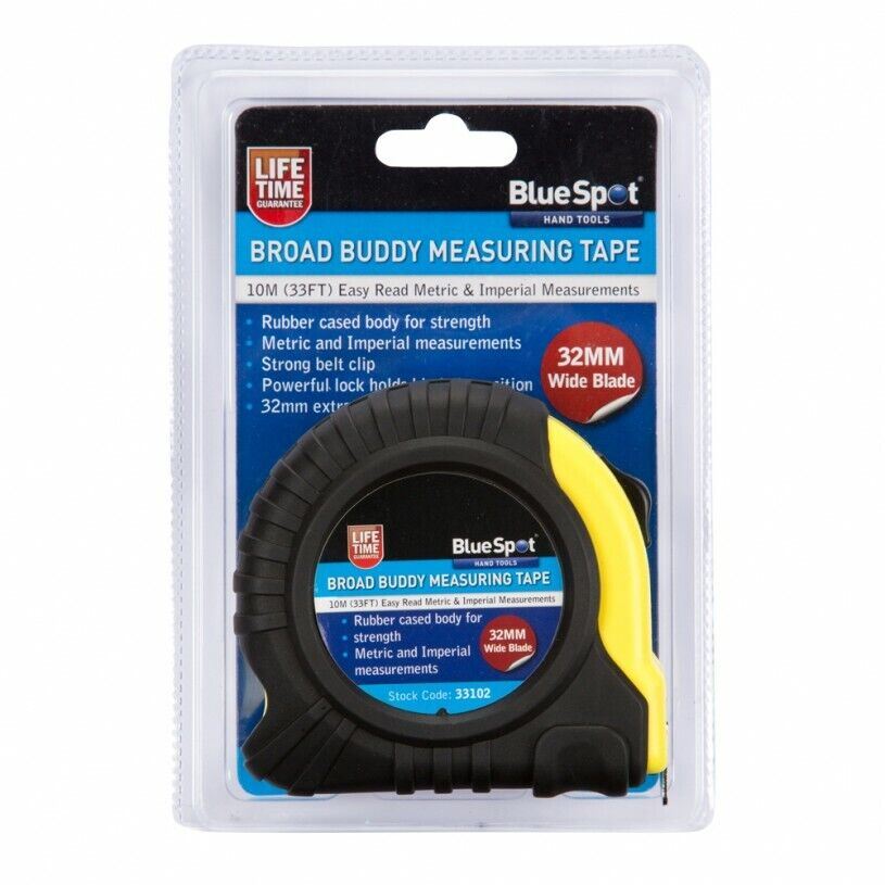 BlueSpot 10M ( 33 Foot ) Broad Buddy Tape Measure ( 33102 )