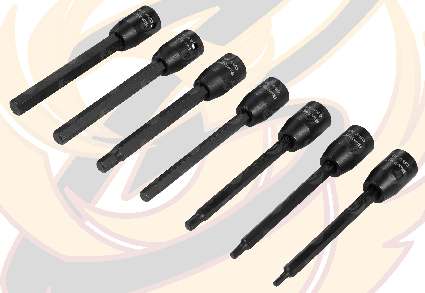 BLUESPOT 18 PCE 3/8" DRIVE SHORT & LONG IMPACT HEX BIT SOCKETS (H2 - H10)