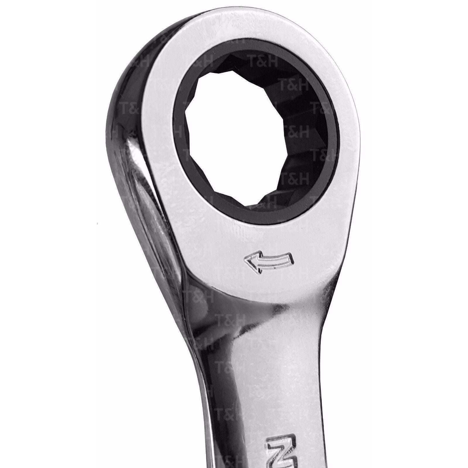 US Pro 12 Piece Stubby Combination Ratchet Spanners 8mm - 19mm 2045