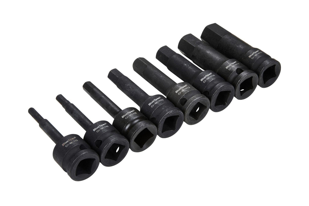 BlueSpot 8 Piece 1/2" Drive Impact Hex Bit Sockets H5 - H19 With A Manufacturers LifeTime Guarantee 01508