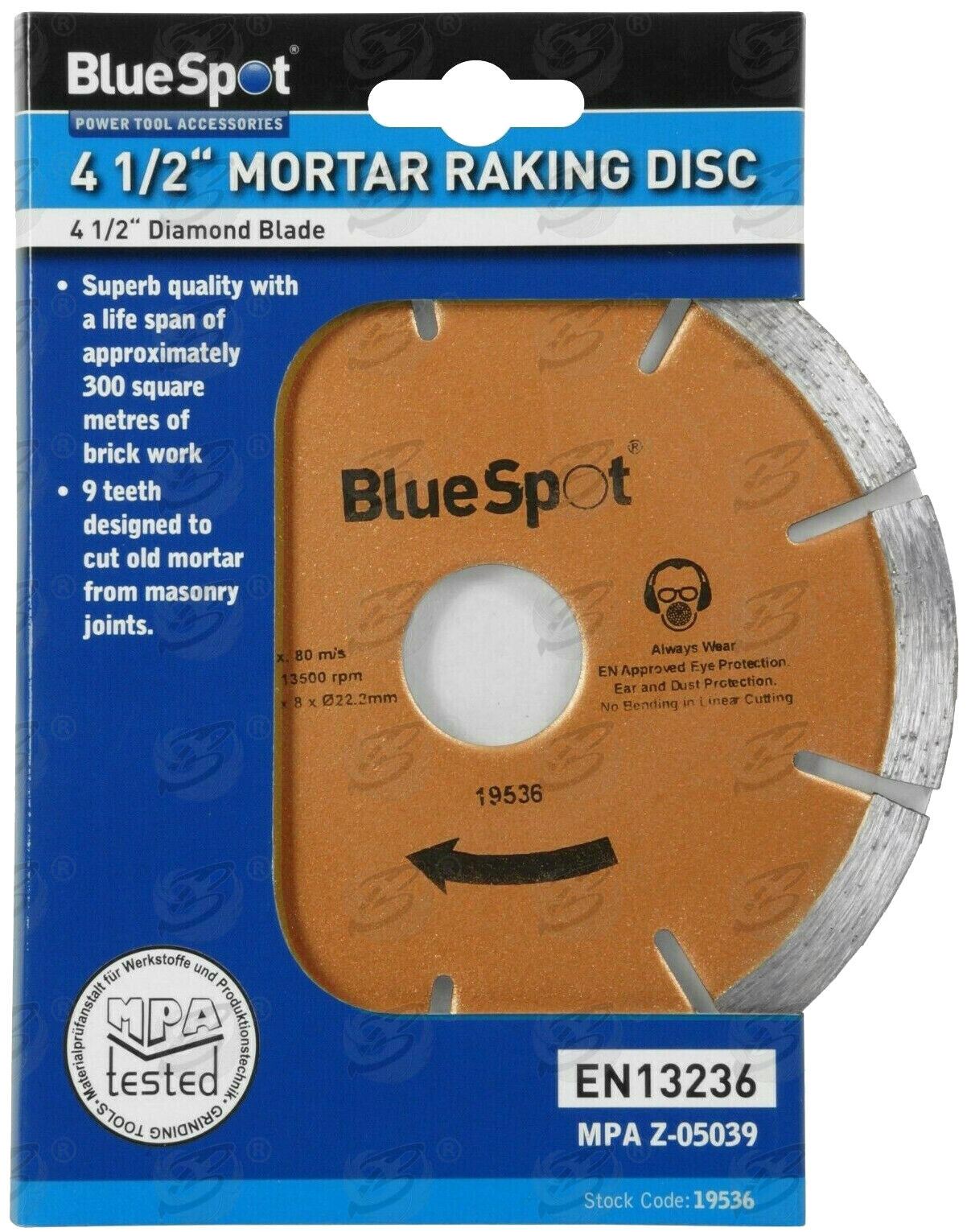 BlueSpot 4.5" ( 115mm ) Diamond Mortar Raking Disc ( x 1 ) 19536 ( x 1 )