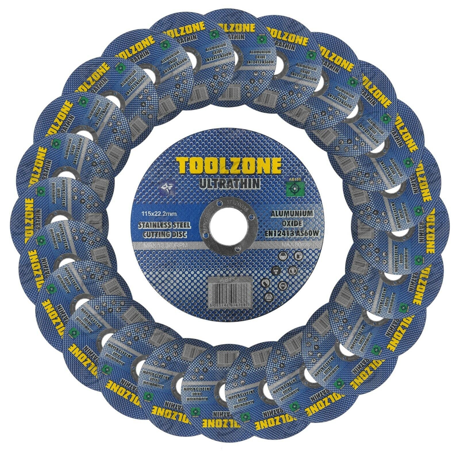 Toolzone 0.8mm Thick Stainless Steel Cutting Discs ( x 25 Discs ) AB156
