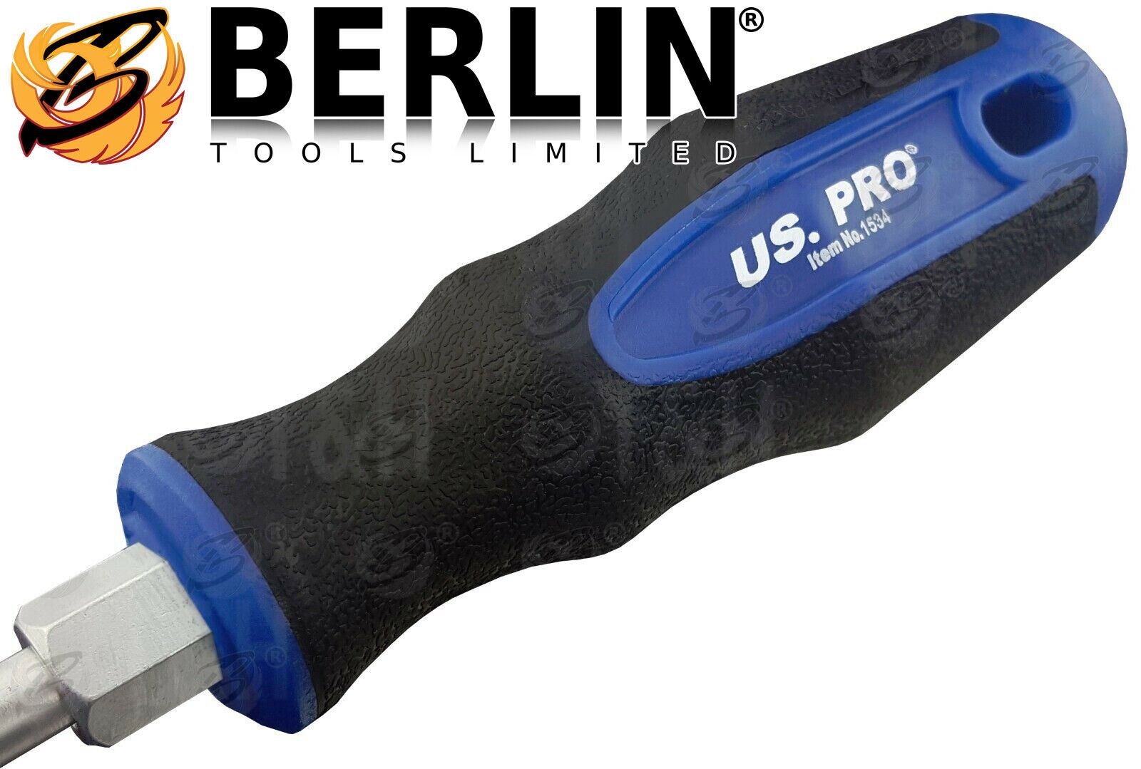 US Pro 5 Piece Extra Long Magnetic Screwdriver Set ( Slotted - PHillips - Pozidrive ) 1534