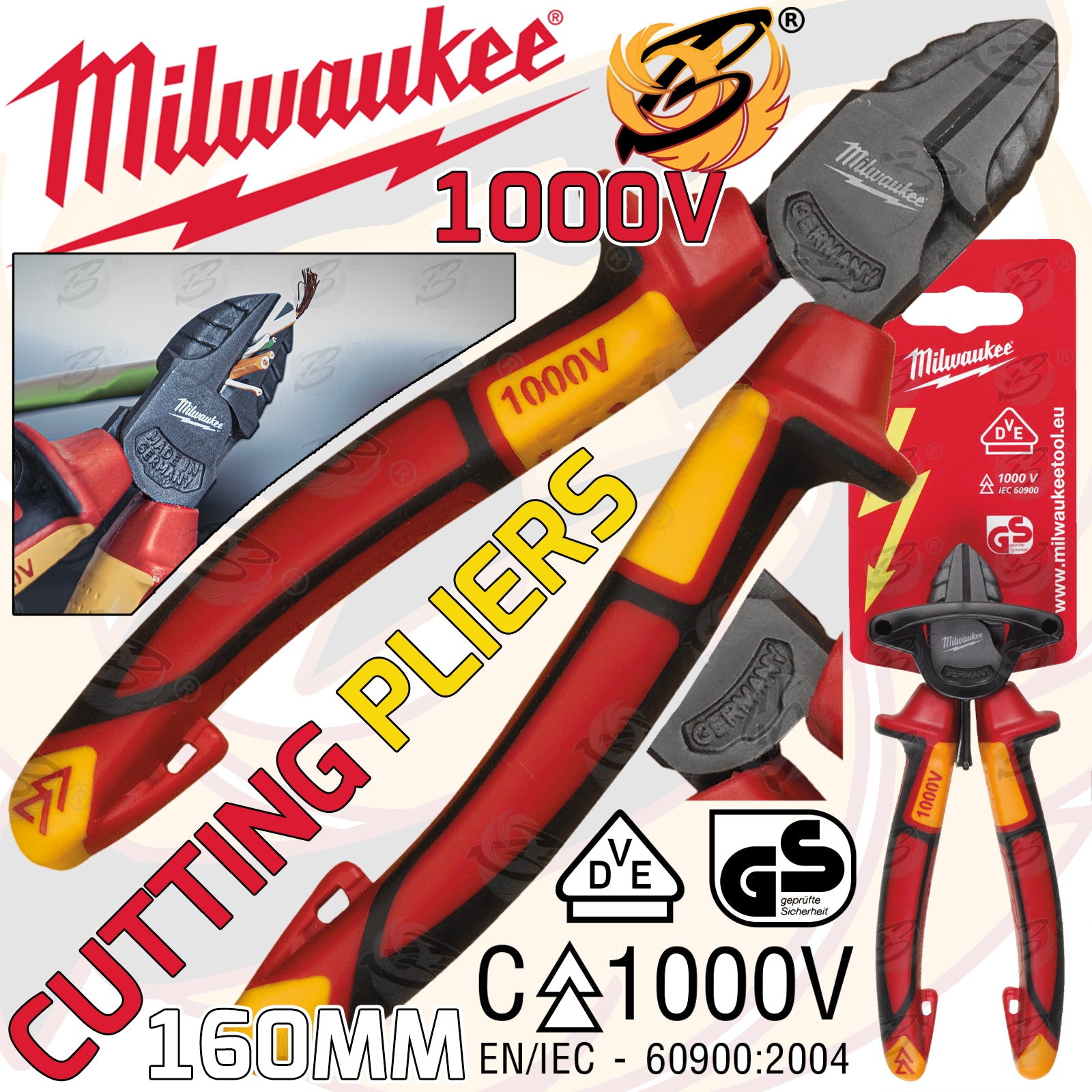 MILWAUKEE 1000V VDE DIAGONAL CUTTERS 160MM