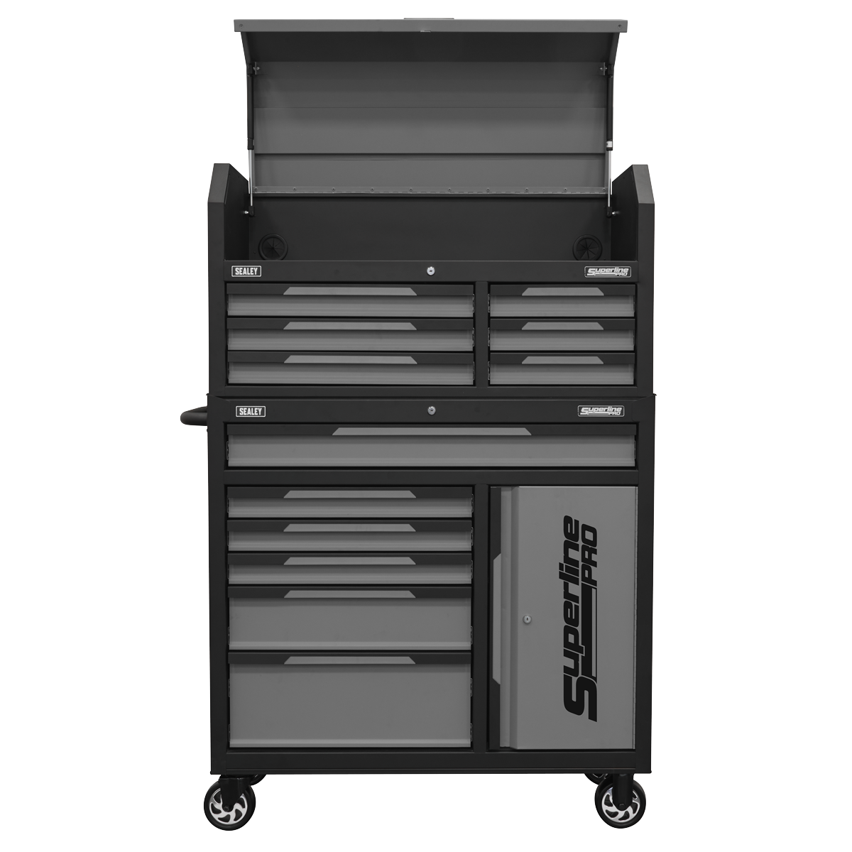 Sealey Superline Pro 12 Drawer & Cupboard Toolbox ( Grey )  AP1080GR