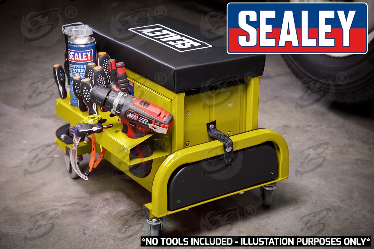 SEALEY MECHANIC STOOL / UTILTIY BOX ( YELLOW )