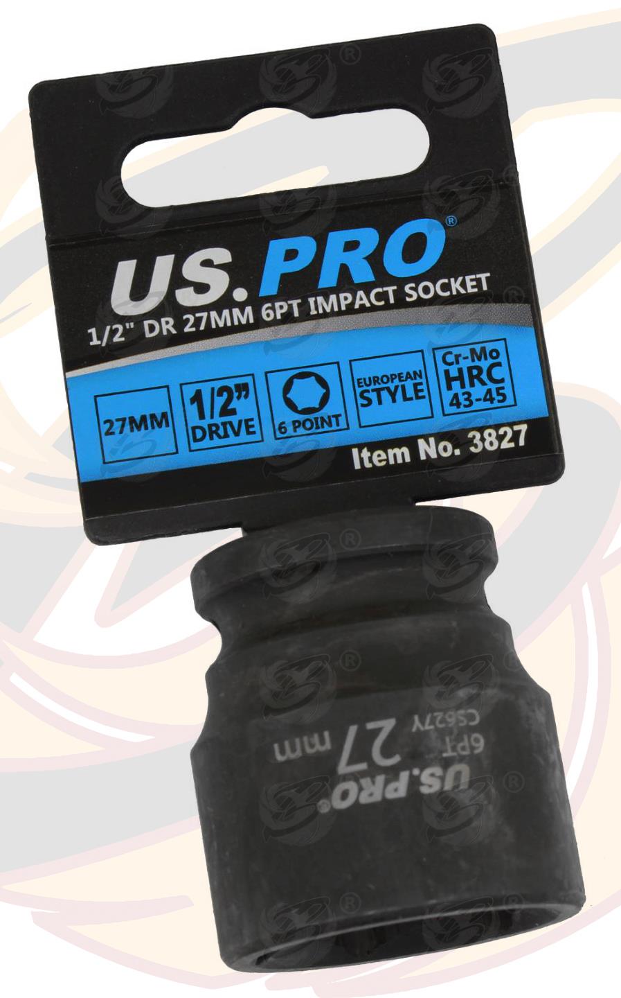 US Pro 27mm 1/2" Drive 6 Point Shallow Impact Socket ( 3827 )