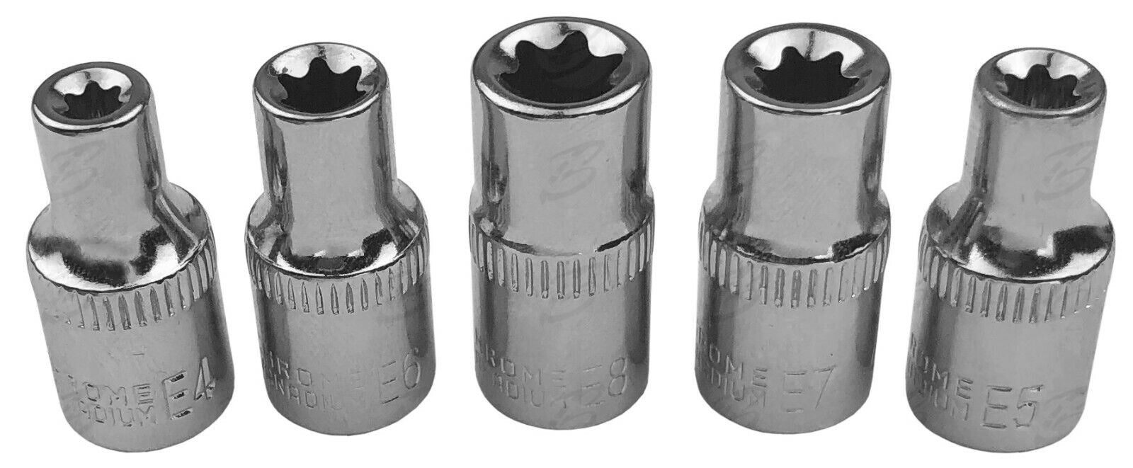 US Pro 10 Piece 1/4" & 3/8" Drive E - Torx Sockets E4 - E18 2221