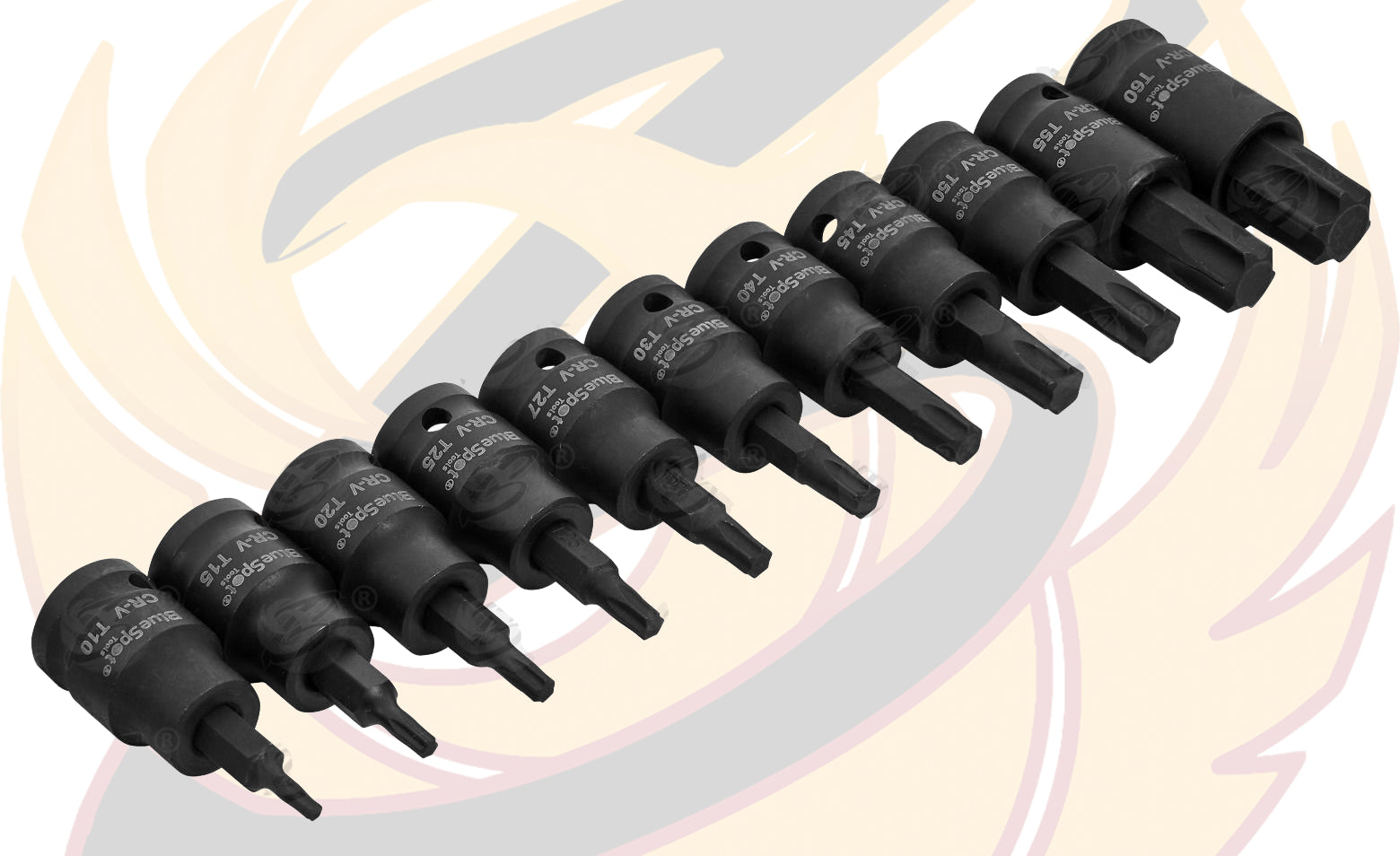 BLUESPOT 11 PCE 3/8" DRIVE IMPACT TORX BIT SOCKETS (T10 - T60)