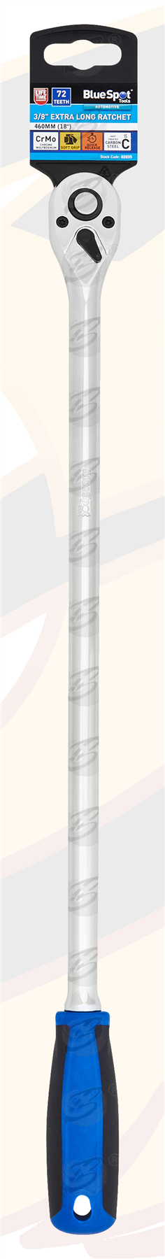 BlueSpot 3/8" Drive 18" Long 72 Tooth Extra Long Ratchet Handle ( 02035 )