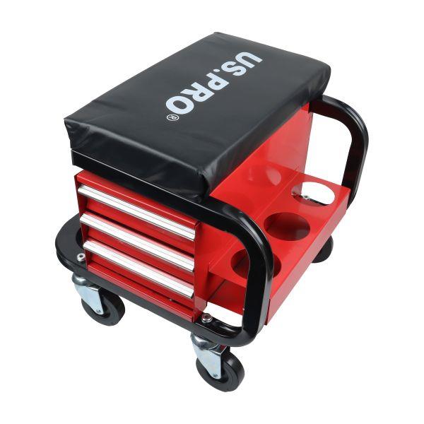 Us Pro Mechanics Rolling Stool with Tool Trays & 3 Drawers  5069