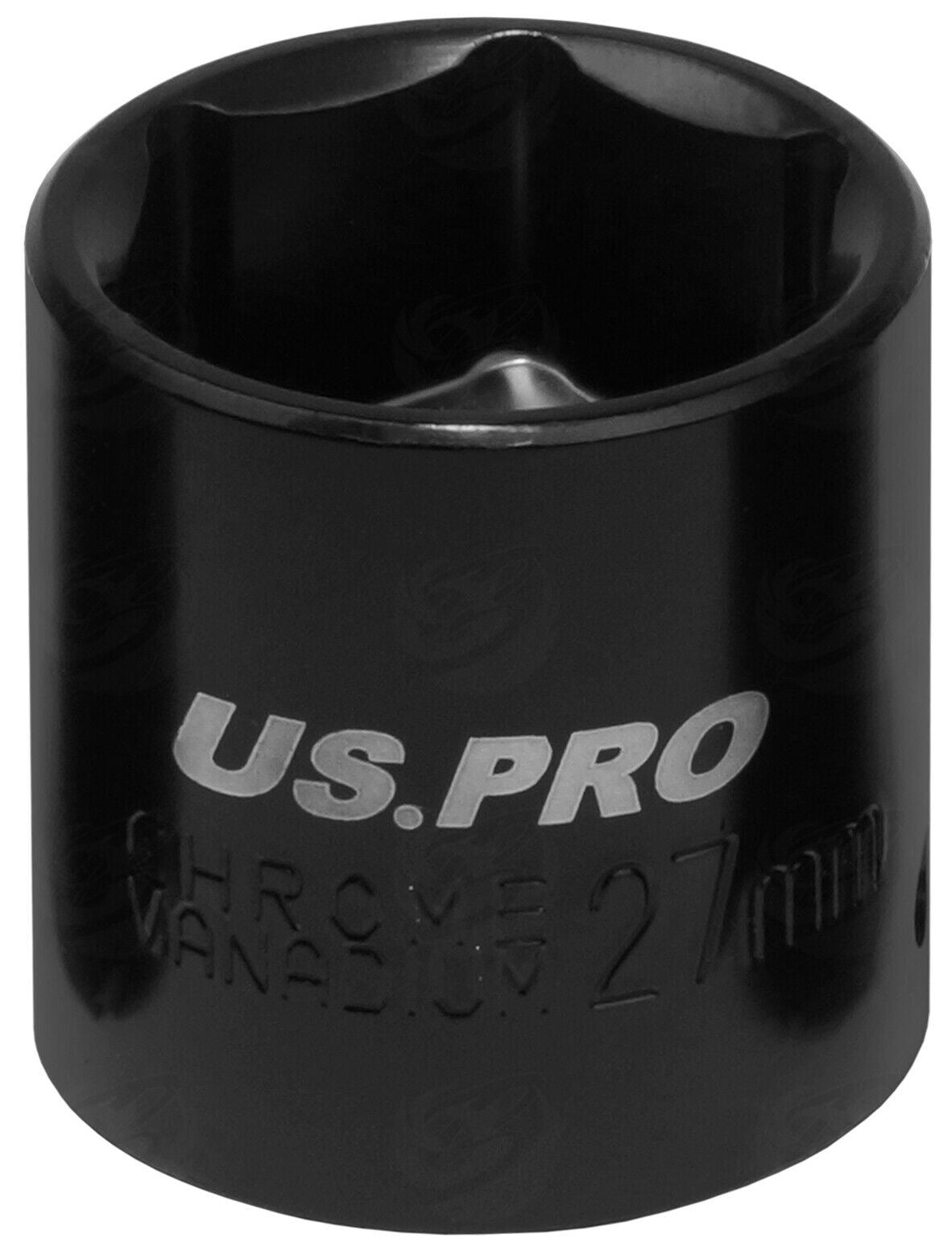 US PRO 10PCS 1/2" DRIVE 6 POINT SHALLOW IMPACT SOCKETS 9MM - 27MM