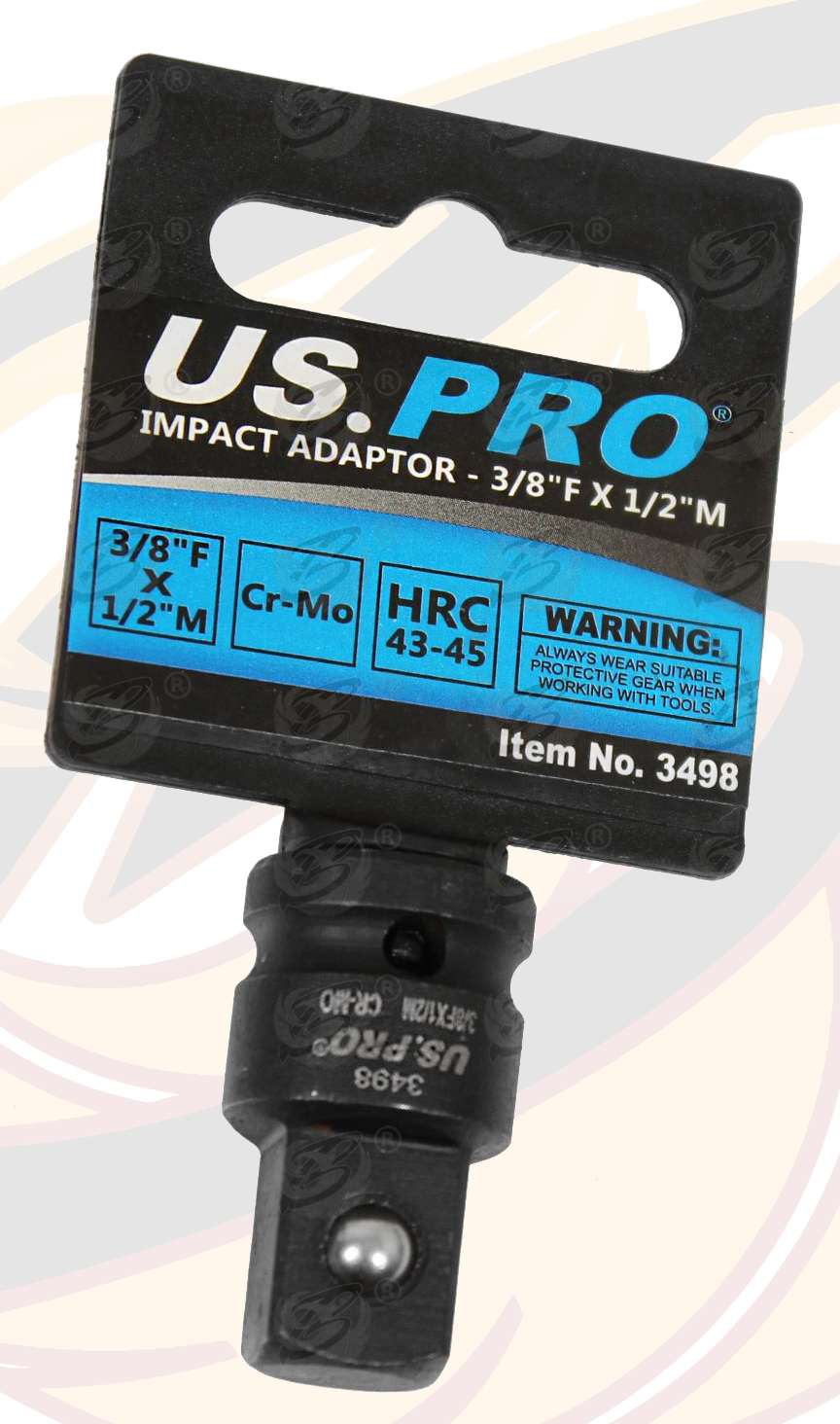 US Pro Impact Socket Adaptors 3/8" Drive Up To 1/2" Drive  3498