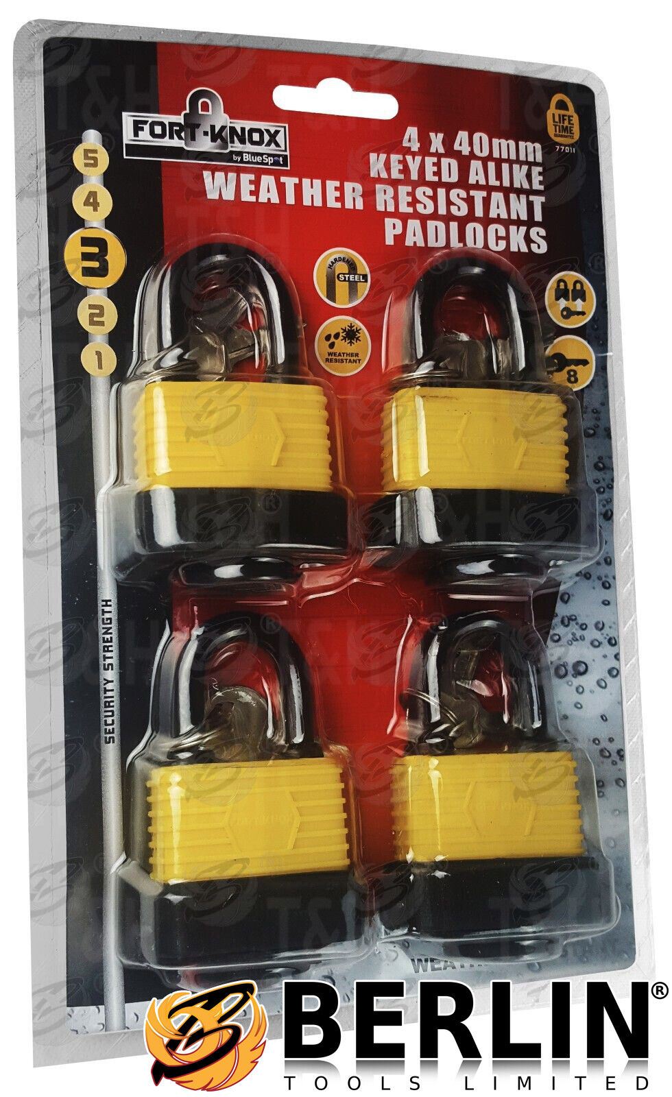 BLUESPOT 4 x 40MM WEATHER RESISTANT PADLOCKS