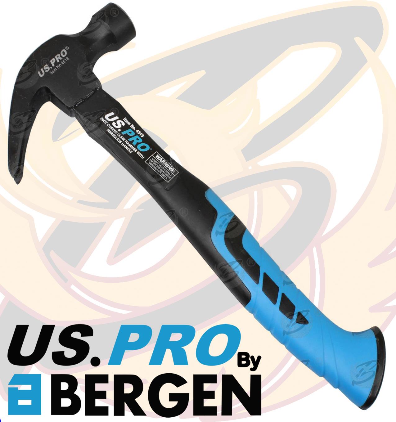 US PRO 20OZ FIBREGLASS CLAW HAMMER