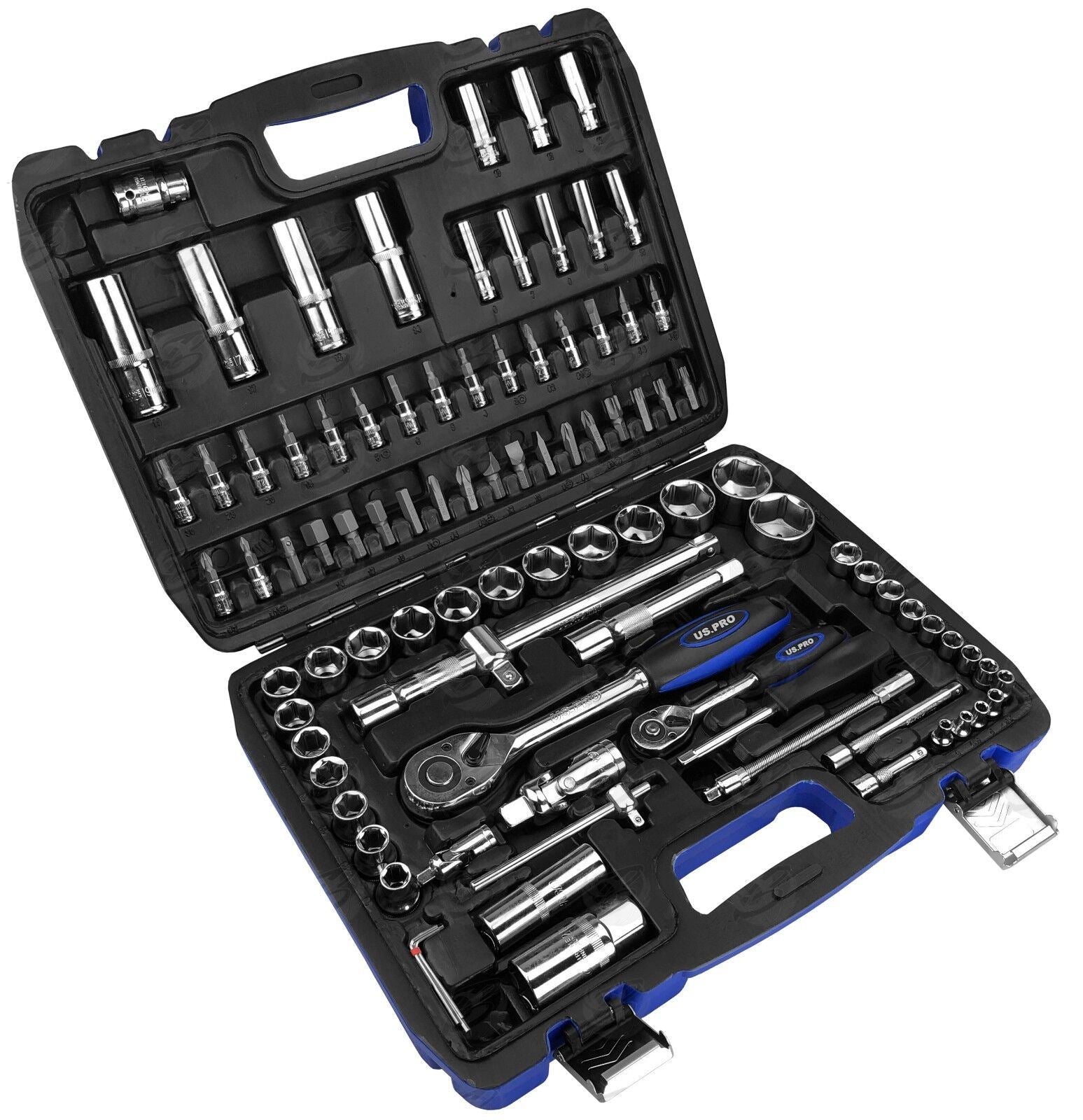 US Pro 94 Piece 1/4" & 1/2" Drive Socket & Bit Set 4mm - 32mm  2078