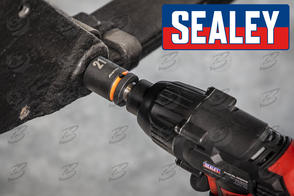 SEALEY 13PCS 1/2" DRIVE 6 POINT SHALLOW IMPACT SOCKETS 10MM - 24MM