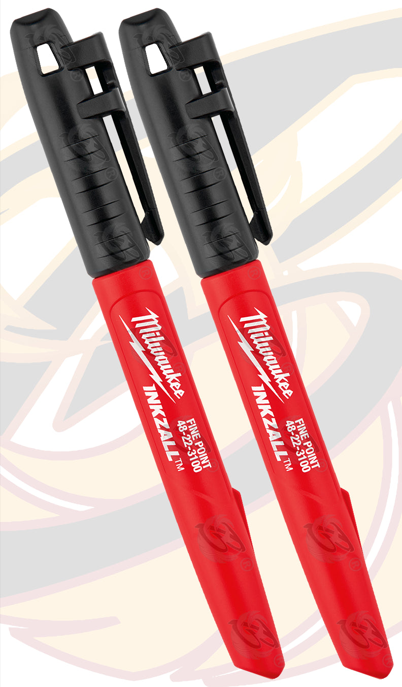 MILWAUKEE INKZALL 1mm ALL SURFACE MARKER PEN ( x2 )