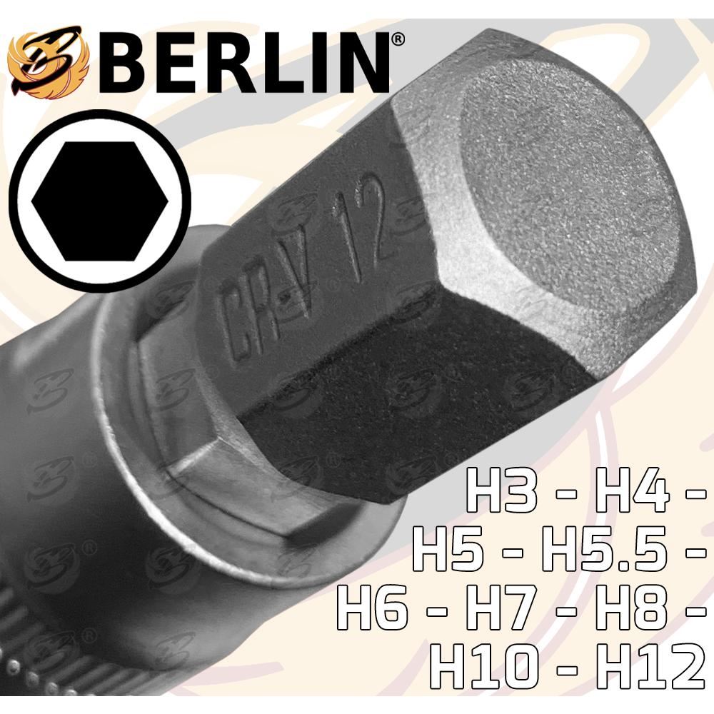 Berlin 9 Piece 3/8" Drive Hex Bit Sockets H3 - H12 ( BER012 )