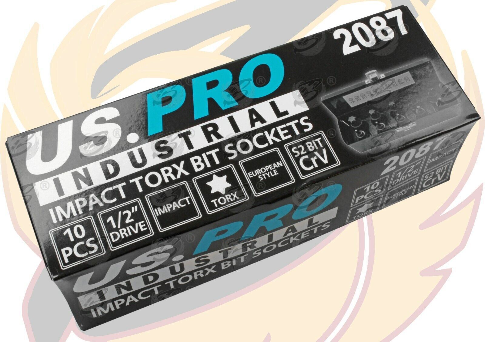 US PRO INDUSTRIAL 10PCS 1/2" DRIVE IMPACT TORX BIT SOCKETS T20 - T70