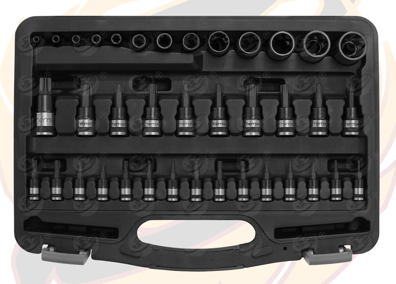 Sealey Premier Black Trx-Star* Socket & Security Socket Bit Set 1/4" & 3/8" & 1/2"Sq Drive 38 Piece ( AK6197B )