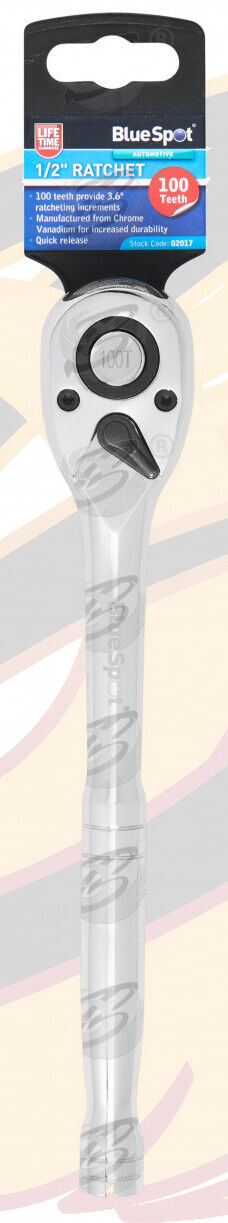 BLUESPOT 1/2" DRIVE 100 TOOTH RATCHET HANDLE