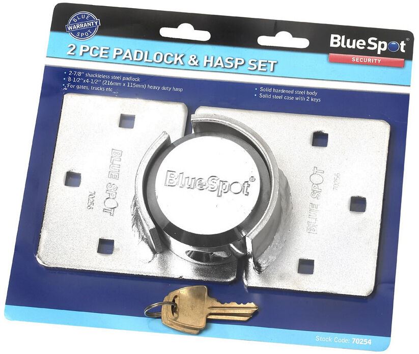 BLUESPOT VAN HASP & LOCK SET 73MM SHACKLESS PADLOCK