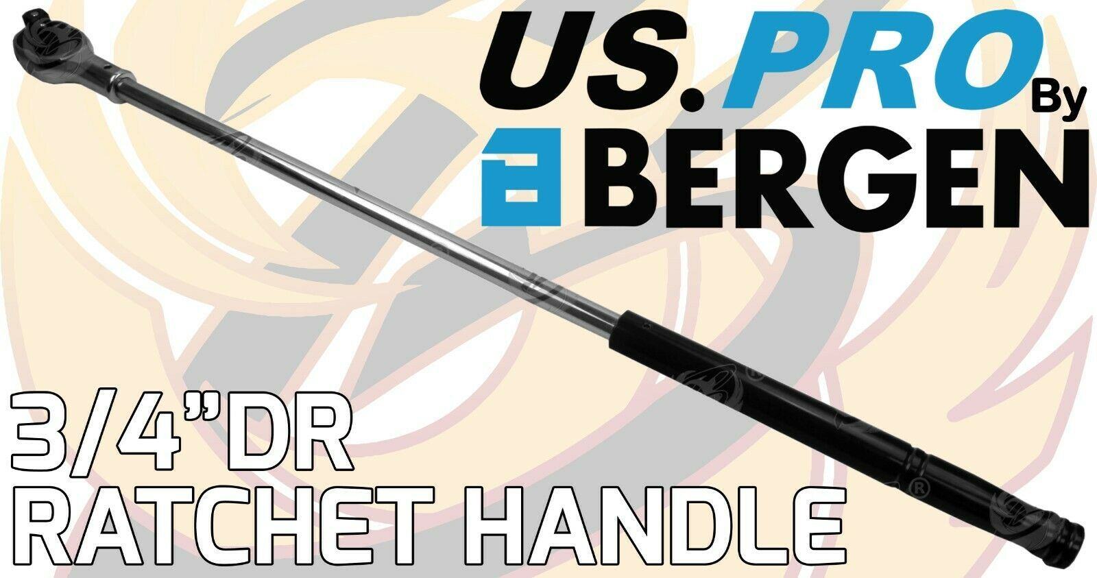 US PRO 3/4" DRIVE 24 TOOTH 1000MM LONG RATCHET HANDLE & 19MM 6 POINT DEEP IMPACT SOCKET